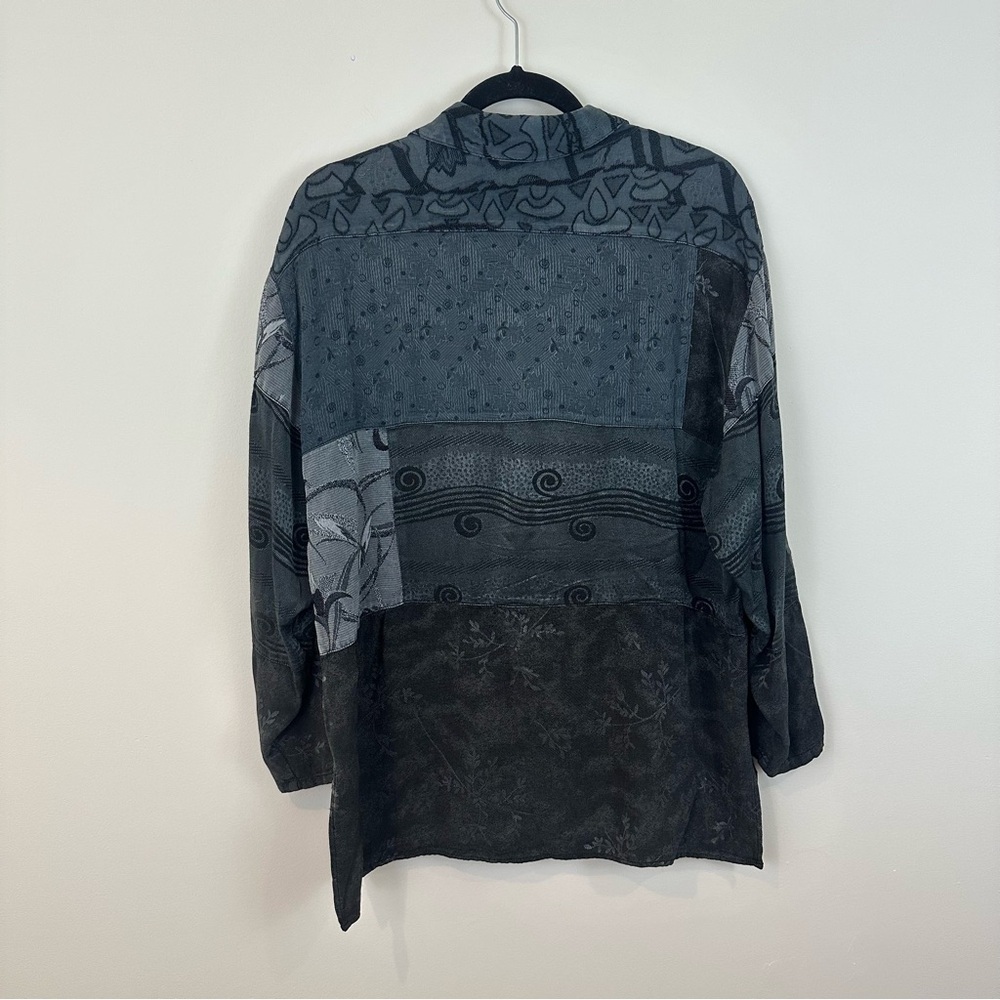Citron | Gray Multi Pattern Button Down Tunic Blo… - image 6